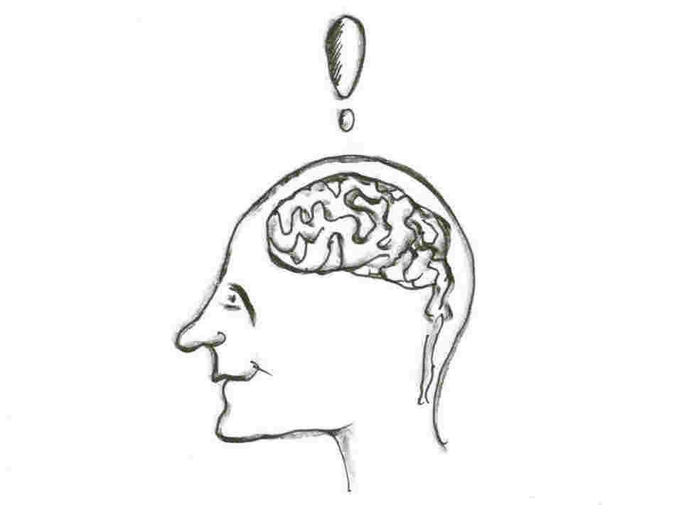 Brain with exclamation point Brain with exclamation point