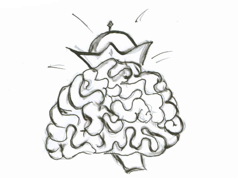 Brain with crown Brain with crown