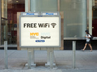 A phone booth serves as a free Wi-Fi hot spot in New York City's Columbus Circle. A phone booth serves as a free Wi-Fi hot spot in New York City's Columbus Circle.