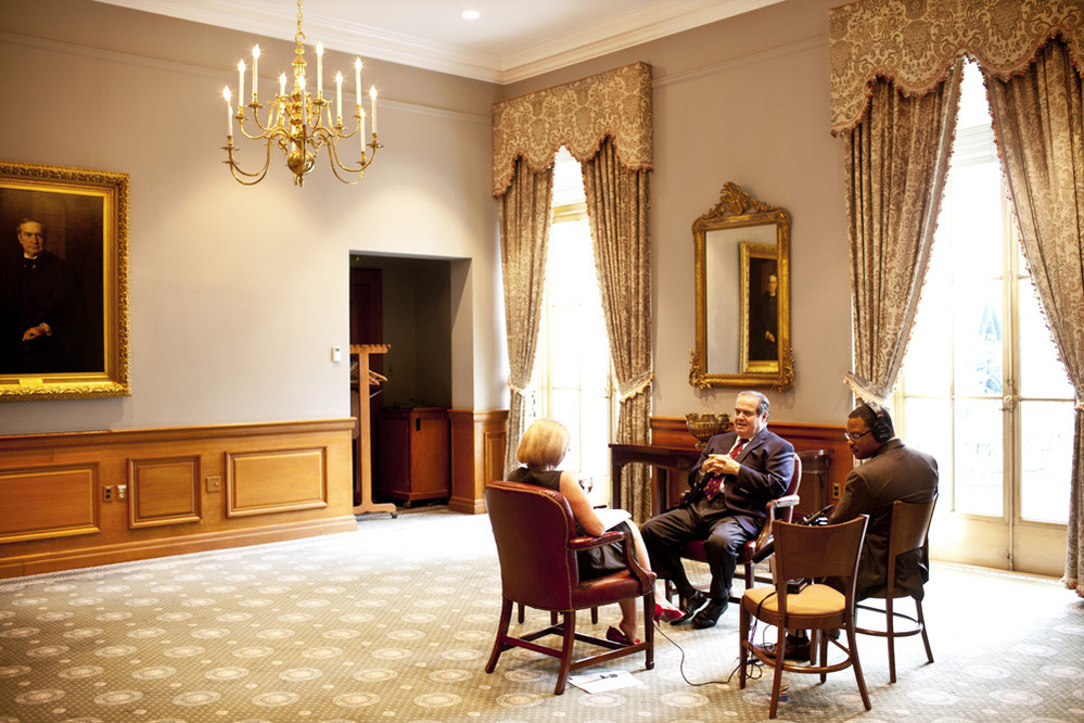 Justice Antonin Scalia talks to NPR at the Supreme Court. His new book is Reading Law: The Interpretation of Legal Text.