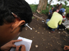A heroin user keeps a syringe tucked behind his ear at a park in the city of Medan on Indonesia's Sumatra island. Cordita-Caritas Medan, a nongovernmental organization active there, works to reduce HIV infections through rehab of drug users and a needle exchange program. A heroin user keeps a syringe tucked behind his ear at a park in the city of Medan on Indonesia's Sumatra island. Cordita-Caritas Medan, a nongovernmental organization active there, works to reduce HIV infections through rehab of drug users and a needle exchange program.