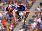 Nathan Leeper of the United States jumps during the IAAF World Championships in this photo from 2001. A high jumper, Leeper is one of several athletes whose name suited their sport. Nathan Leeper of the United States jumps during the IAAF World Championships in this photo from 2001. A high jumper, Leeper is one of several athletes whose name suited their sport.