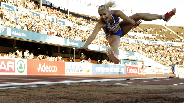 Triple jumper Voula Papachristou, seen competing in Finland last month, has been removed from Greece's London Olympics squad over comments made on Twitter.