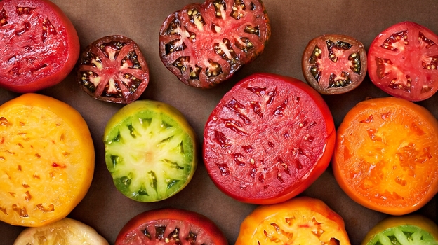 Chef Cassy Vires uses heirloom tomatoes like these in her tomato terrine. (iStockphoto.com)