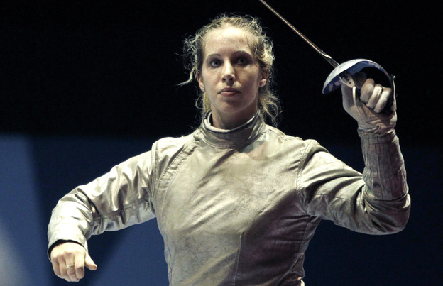 Mariel Zagunis has been named the U.S. flagbearer for the London 2012 Opening Ceremony. Here, Zagunis celebrates a win in the individual sabre final at the Pan American Games last year.