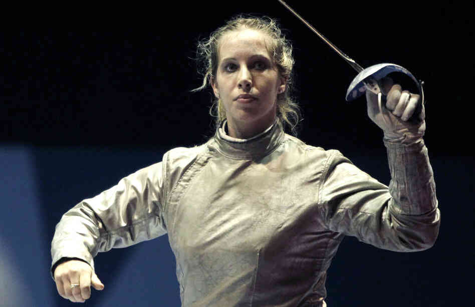 Mariel Zagunis has been named the U.S. flagbearer for the London 2012 Opening Ceremony. Here, Zagunis celebrates a win in the individual sabre final at the Pan American Games last year.
