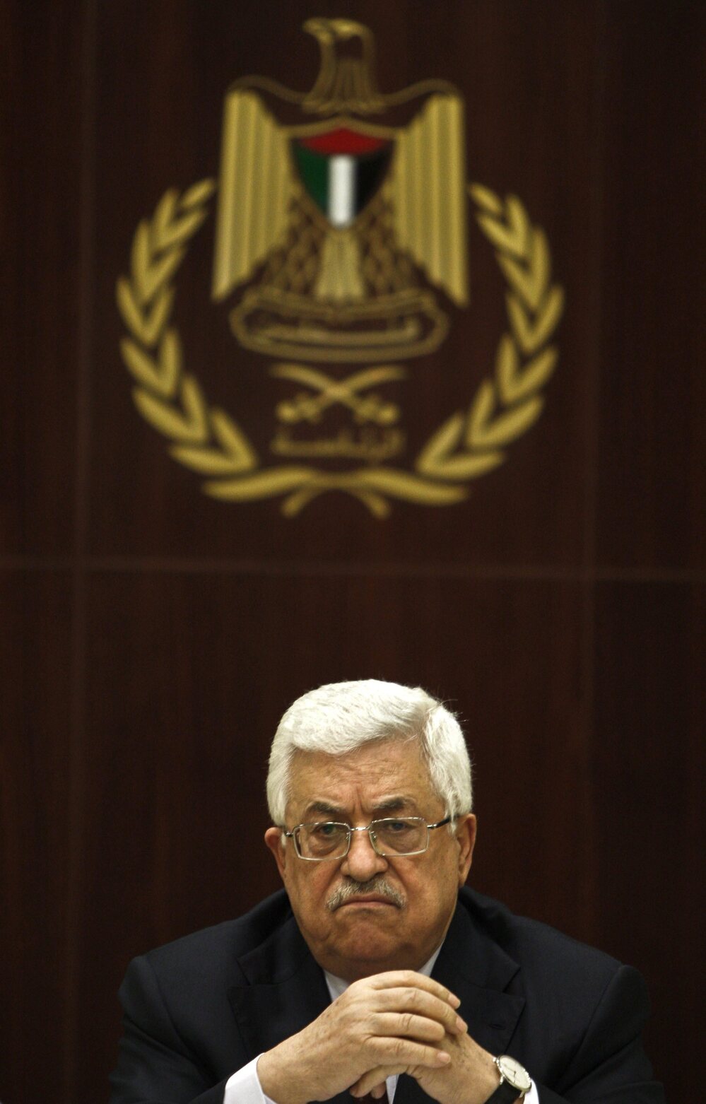 Abbas attends a meeting of his Fatah movement at its headquarters in Ramallah on Jan. 29.