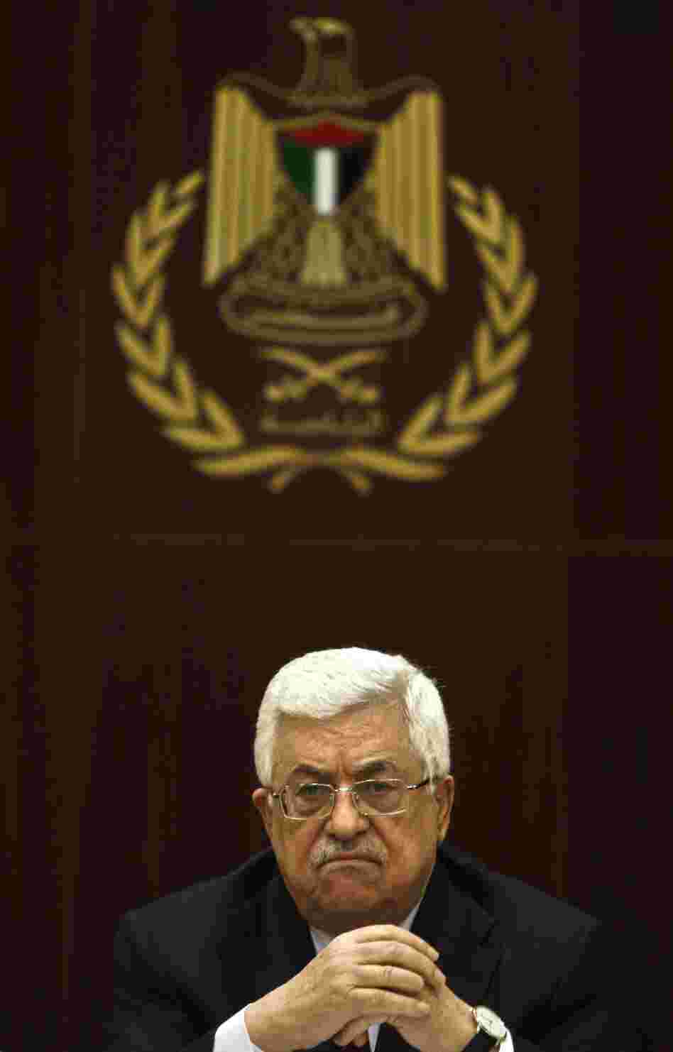 Abbas attends a meeting of his Fatah movement at its headquarters in Ramallah on Jan. 29.