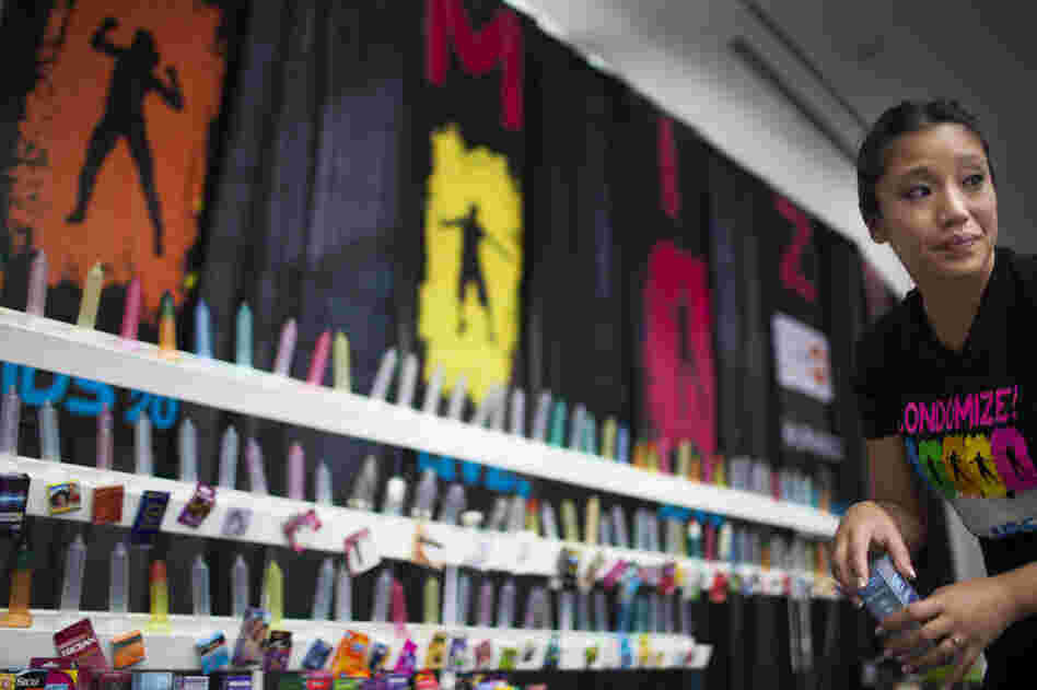 "You've been condomized!" said Joy Lynn Alegarbes, of The Condom Project, which promoted safe sex at the 19th International AIDS Conference. The group handed out more than 850,000 condoms this week.
