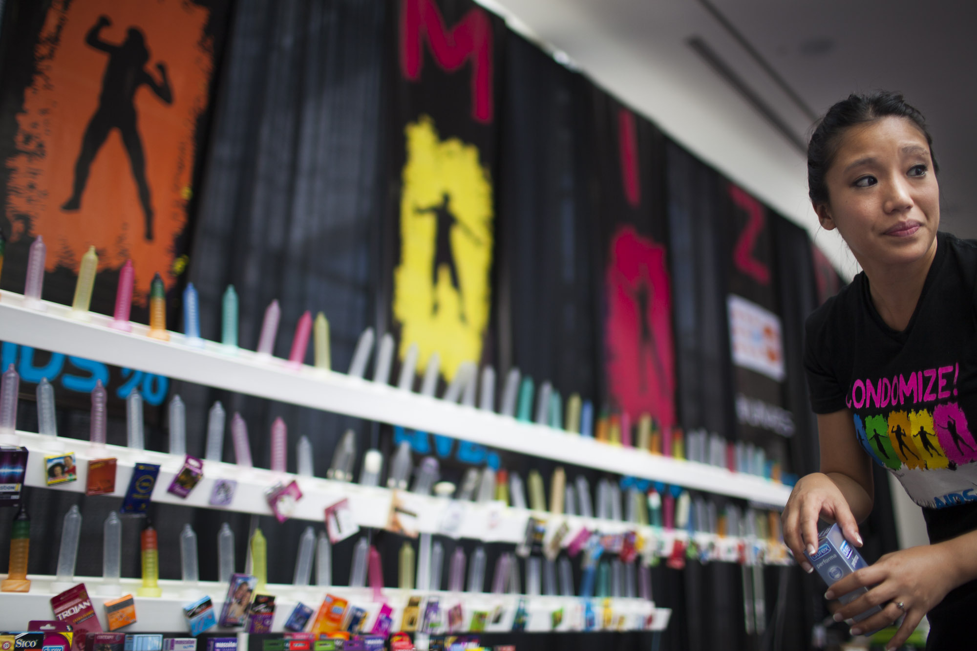 "You've been condomized!" said Joy Lynn Alegarbes, of The Condom Project, which promoted safe sex at the 19th International AIDS Conference. The group handed out more than 850,000 condoms this week.