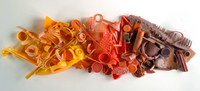 Judith and Richard Lang create art from plastic they find washed up on Kehoe Beach in California.