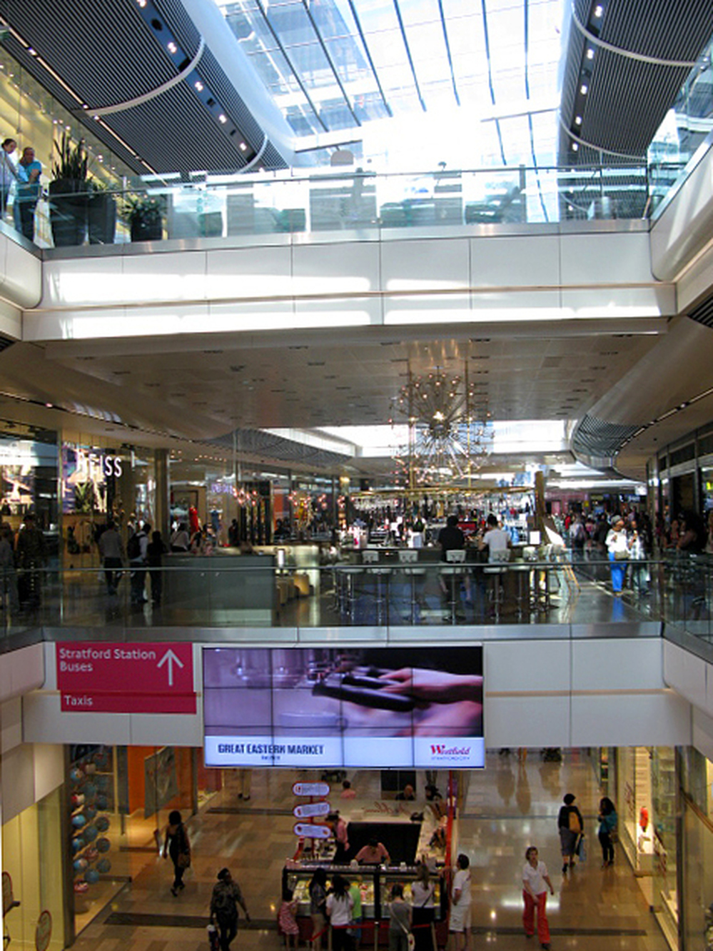 The interior of London's Westfield Stratford City Mall measures some 1.9 million square feet. Many of them were recently walked by NPR's Tom Goldman.