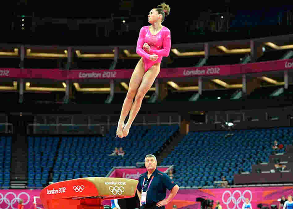 "It was really fun to get out there and do my vault," McKayla Maroney said, after trying out the apparatus at  the North Greenwich Arena in London Thursday. Maroney is coping with the lingering effects of a broken right toe.