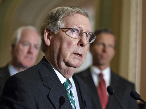 Senate Minority Leader Mitch McConnell says covering the uninsured shouldn't be Republicans' top health priority.