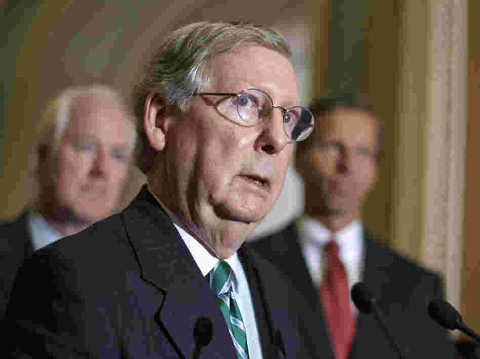 Senate Minority Leader Mitch McConnell says covering the uninsured shouldn't be Republicans' top health priority.