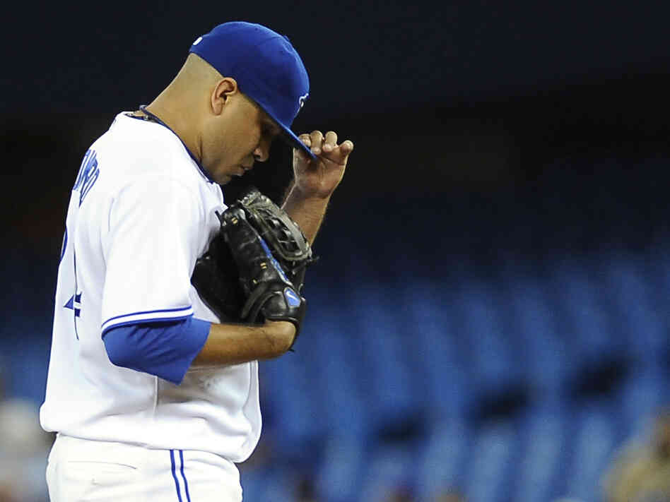 Toronto Blue Jays pitcher Ricky Romero gave up eight runs in 1 1/3 innings Wednesday night. It was a "complete embarrassment," he told the Toronto Star afterward. His team lost 16-0.