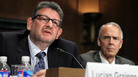 Chairman and CEO of Universal Music Group Lucian Grainge (left) and Roger Faxon, the CEO of EMI Group, testify during a Senate Judiciary subcommittee hearing on Universal's proposed merger with EMI. Chairman and CEO of Universal Music Group Lucian Grainge (left) and Roger Faxon, the CEO of EMI Group, testify during a Senate Judiciary subcommittee hearing on Universal's proposed merger with EMI.