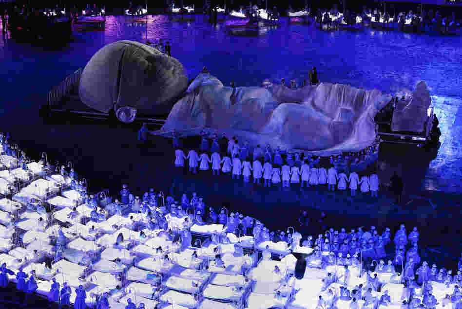 A general view of the opening ceremony. The 2012 Olympic Games will see 26 sports contested by 10,500 athletes over 17 days of competition.