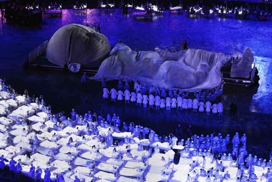 A general view of the opening ceremony. The 2012 Olympic Games will see 26 sports contested by 10,500 athletes over 17 days of competition.