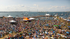 A view of the crowd and harbor from Fort Adams at the 2010 Newport Jazz Festival. A view of the crowd and harbor from Fort Adams at the 2010 Newport Jazz Festival.