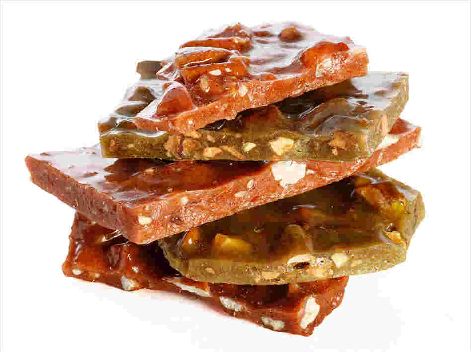Nut brittles from the Las Cruces Candy Company are studded with pecans, pistachios and almonds, and infused with New Mexico's signature chili peppers — both green and red.
