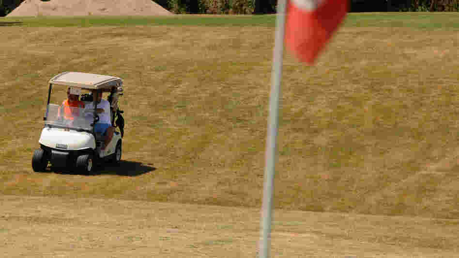 Don't call 'em greens: Some golf courses, such as this one in Syracuse, N.Y., are letting their signature green grass go to brown in an effort to save water.