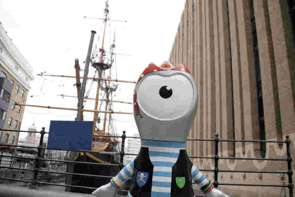A statue of Wenlock, one of the Olympic mascots, stands near the Golden Hinde boat in Southwark. Statues of the mascots can be seen around London.