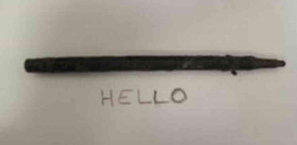A felt-tipped pen removed from a woman's stomach after 25 years.