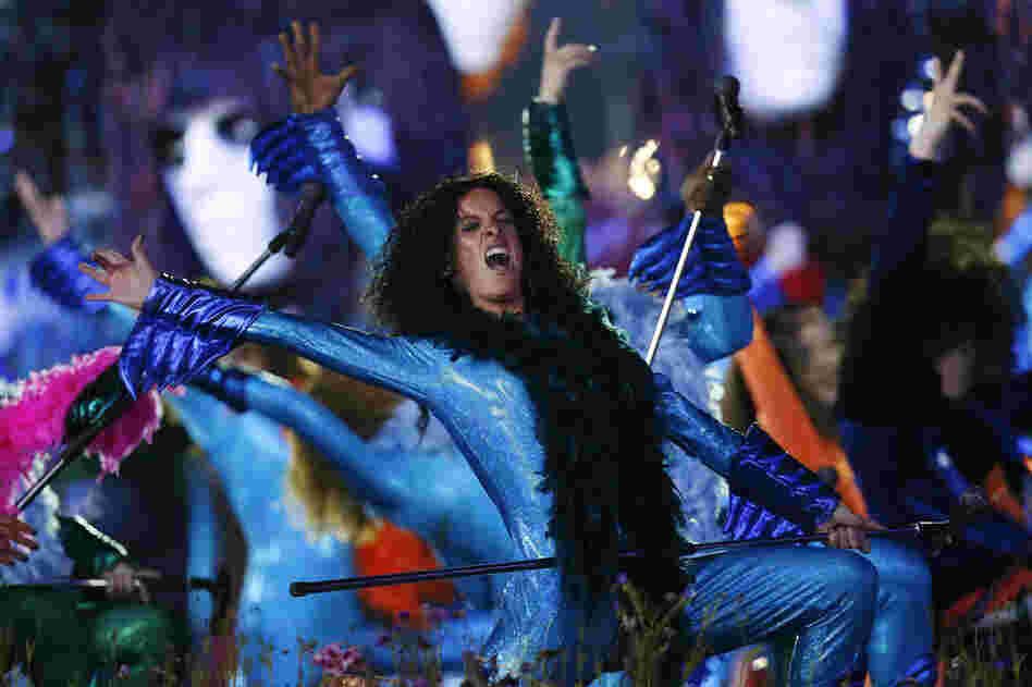 Performers dance during the opening ceremony.
