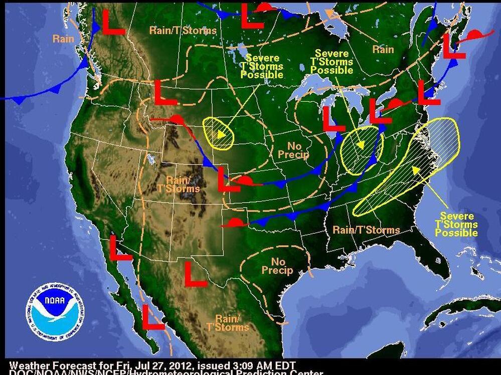 Where today's bad weather will be.