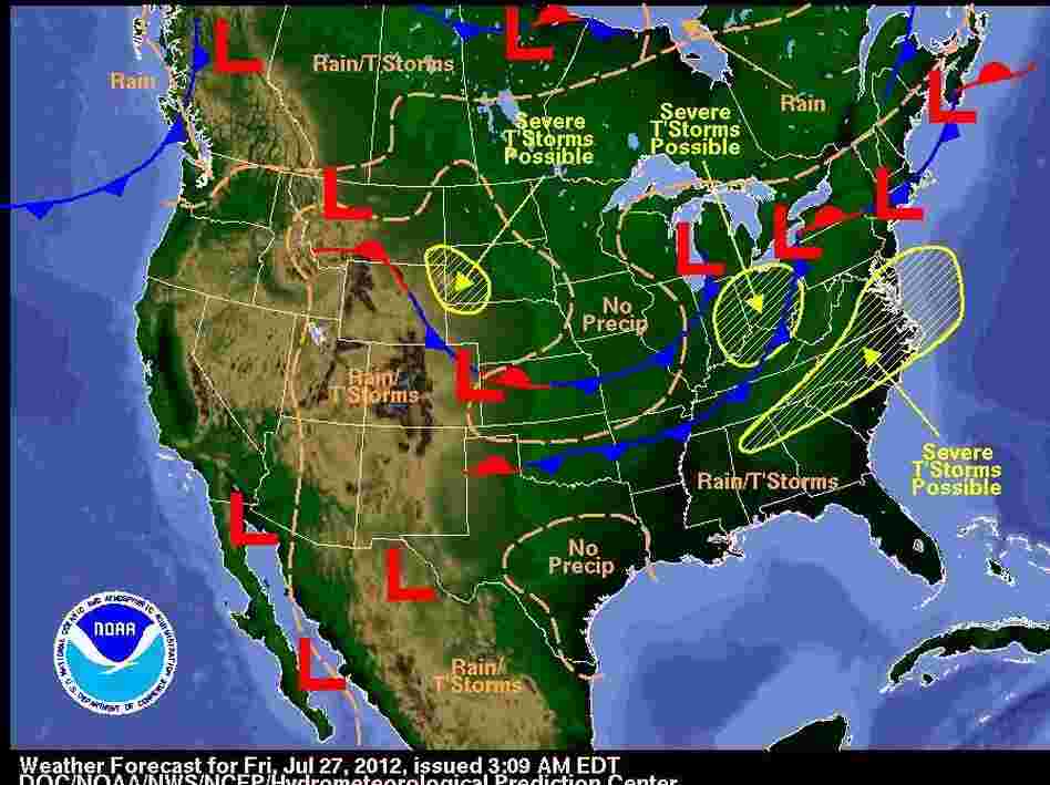 Where today's bad weather will be.