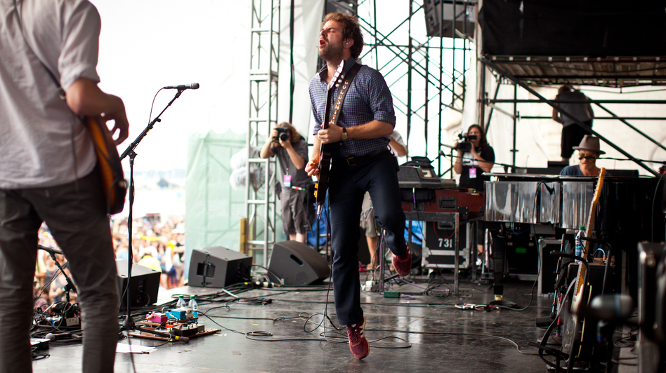 Dawes performs on the Fort Stage at the Newport Folk Festival.