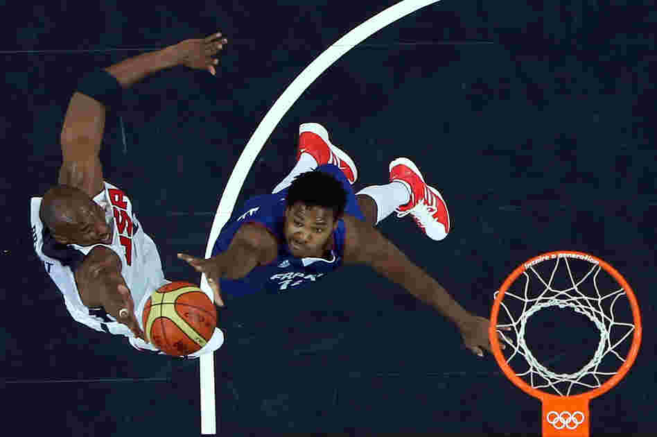 Kobe Bryant #10 of United States shoots the ball against Mickael Gelabale #15 of France during their Men's Basketball Game on Day 2 of the London 2012 Olympic Games at the Basketball Arena on Sunday.