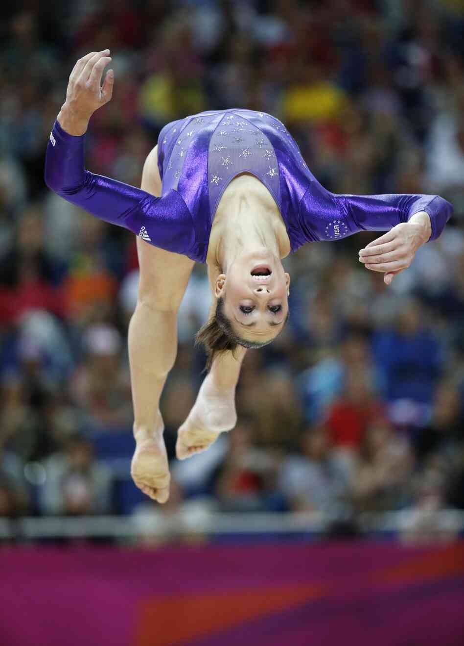 U.S. gymnast Jordyn Wieber performs on the beam during the women's qualification of the artistic gymnastics event of the London Olympic Games on Sunday.