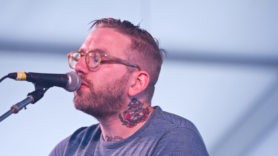 City and Colour performs on the Harbor Stage at the Newport Folk Festival.