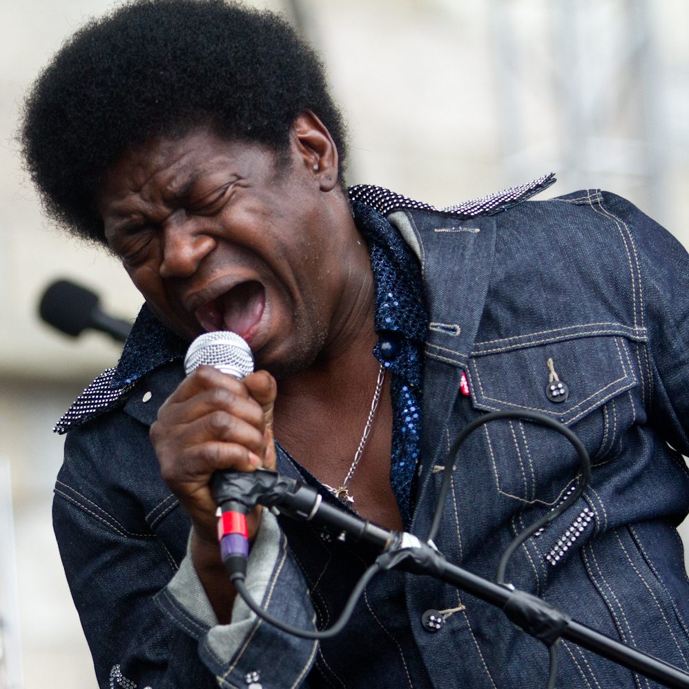 Charles Bradley and His Extraordinaires perform at the Fort Stage at the Newport Folk Festival.