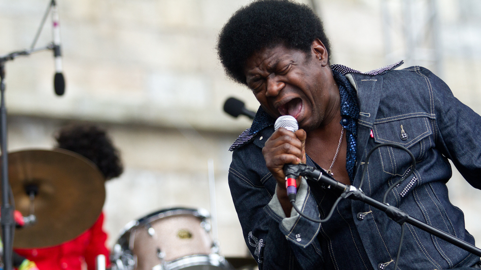 Charles Bradley and His Extraordinaires perform at the Fort Stage at the Newport Folk Festival.