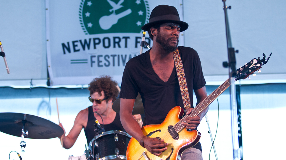 Gary Clark Jr. plays the Quad Stage at the Newport Folk Festival.