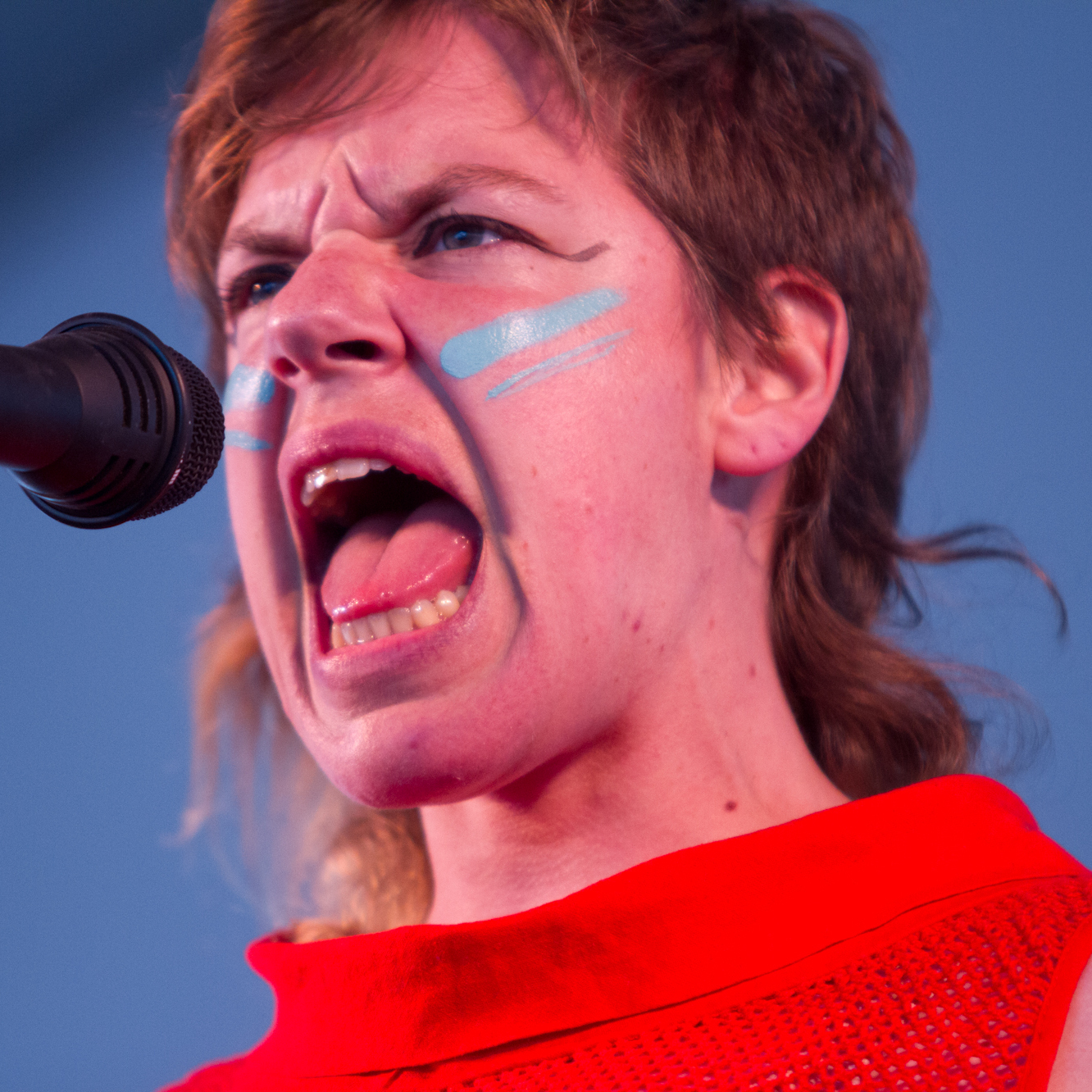 Tune-Yards performs on the Harbor Stage at the Newport Folk Festival.