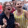 Ecstatic fans cheer for The Head and the Heart as they perform on the Fort Stage at the 2012 Newport Folk Festival. Ecstatic fans cheer for The Head and the Heart as they perform on the Fort Stage at the 2012 Newport Folk Festival.