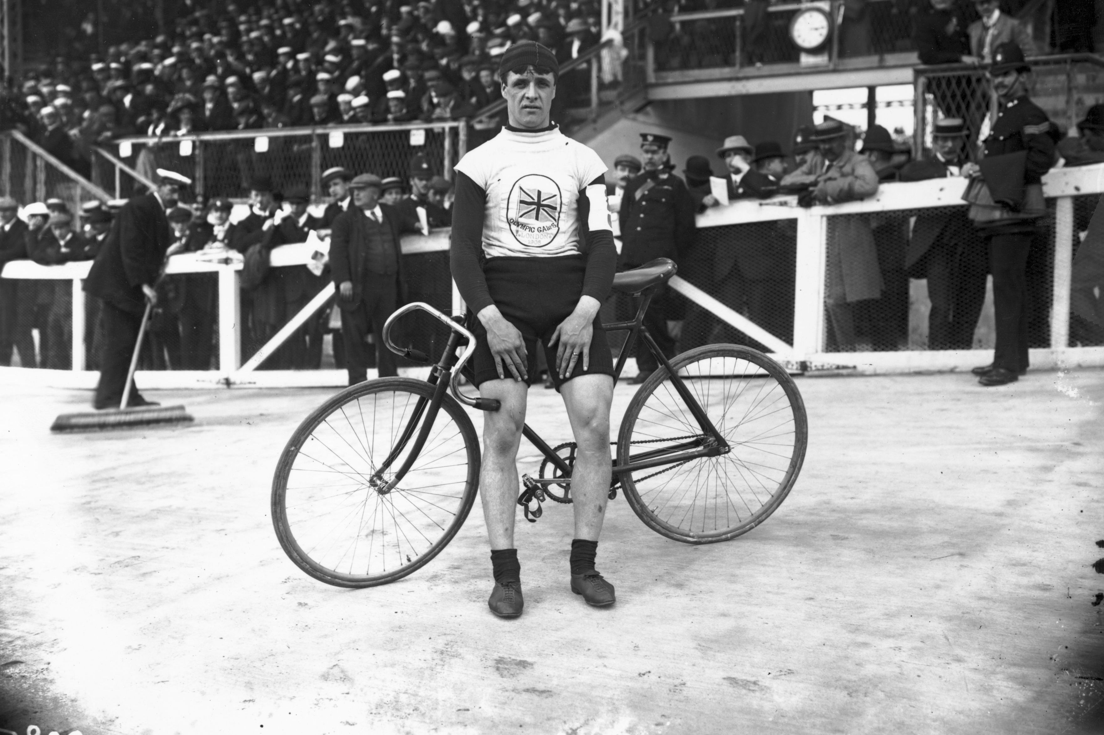 British cyclist Ben Jones, winner of the 5000 meter bike race.