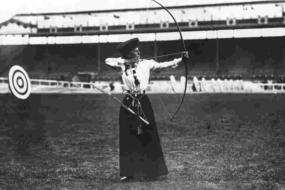 Queenie Newall of the United Kingdom, gold medalist in women's archery.