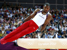 U.S. gymnast John Orozco runs through his pommel horse routine, in the Olympic men's team final at the 02 North Greenwich Arena in London. The Americans fell short of the promise they established in qualifying rounds. U.S. gymnast John Orozco runs through his pommel horse routine, in the Olympic men's team final at the 02 North Greenwich Arena in London. The Americans fell short of the promise they established in qualifying rounds.