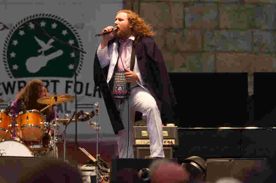 Jim James looked fabulous at Newport — yes, that is both a cape and a Roland SP-404SX Portable sampler draped around his neck. The dude was everywhere, too, from an umbrella-toting guest spot with Conor Oberst to a concert with his New Multitudes project.
