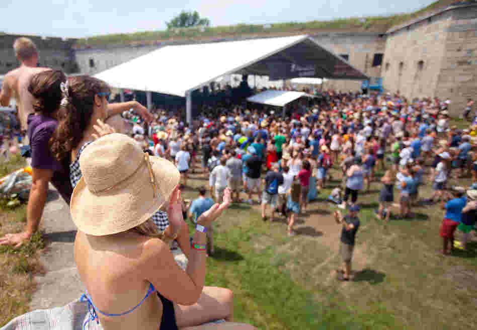 Getting some sun during Apache Relay's show at the Harbor Stage.