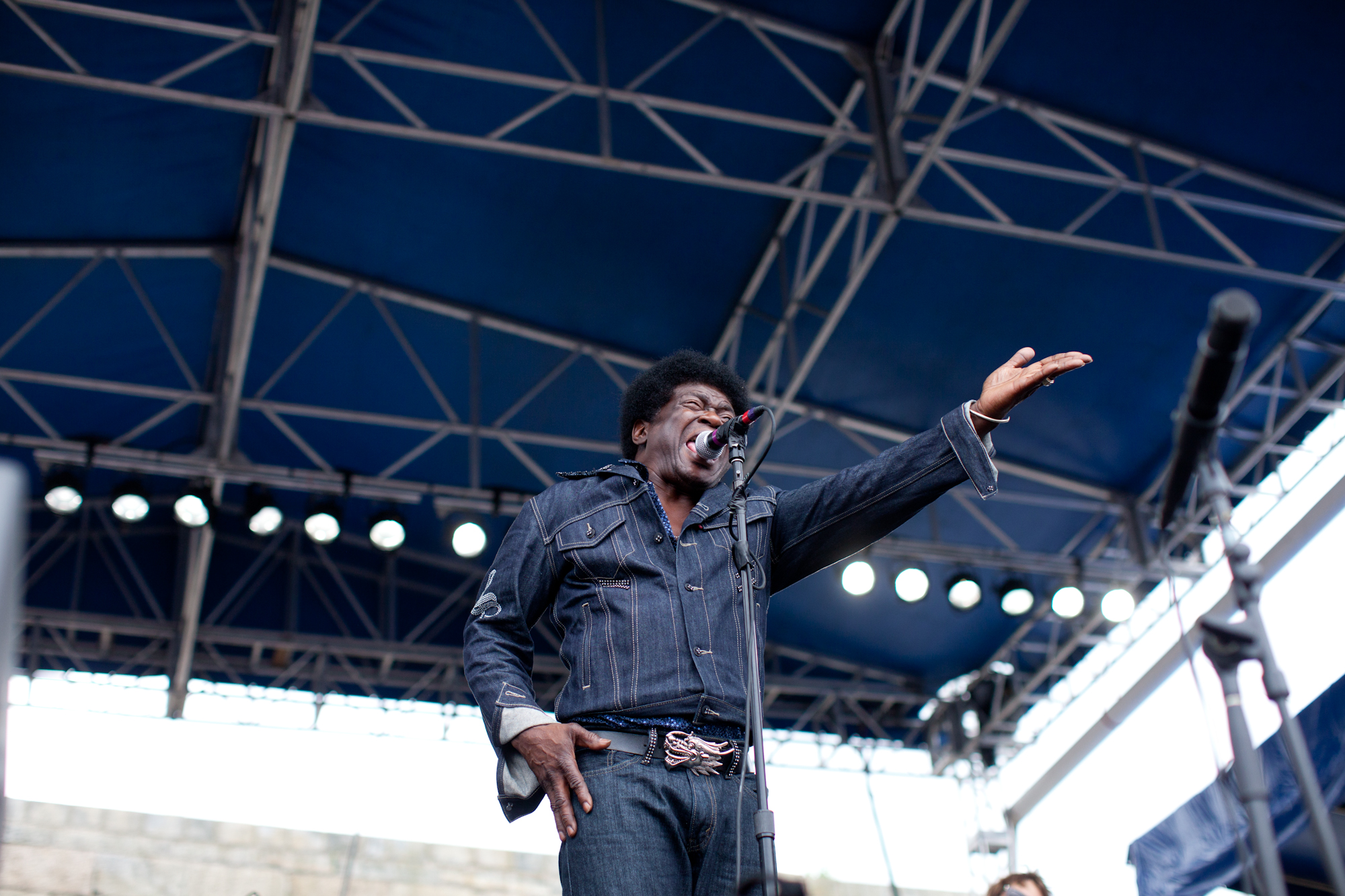 Charles Bradley once made his living as a James Brown impersonator, which no doubt aided in his positively energetic live show that featured a couple wardrobe changes (gold jacket not pictured) and so much dancing. 