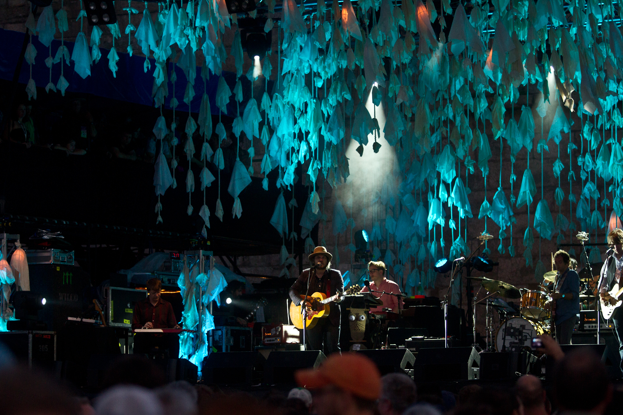 In honor of Woody Guthrie's centennial, Wilco opened with "Christ for President," featuring lyrics by Guthrie. Wilco then played a two-hour career-spanning set on Friday night that culminated in an encore featuring Guthrie's granddaughter, Sarah Lee.