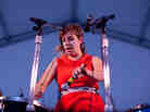 tUnE-yArDs performs on the Harbor Stage at the Newport Folk Festival.