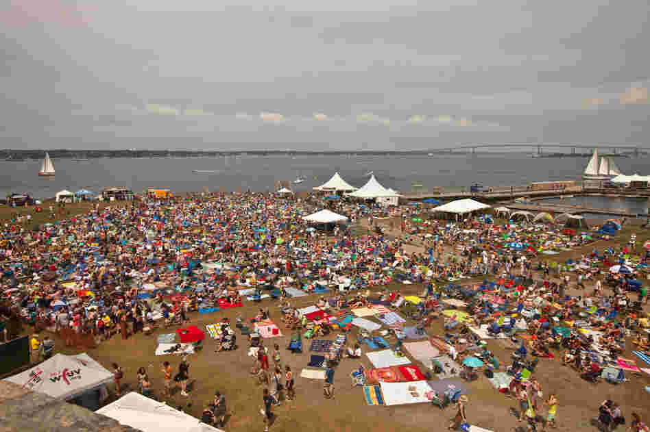 Despite thunder storms throughout the weekend, over 10,000 people gathered at the Newport Folk Festival.