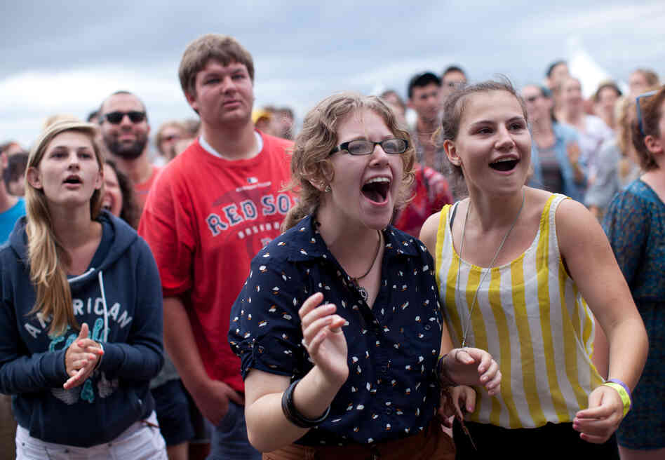 Fans cheered for The Head and the Heart as they play the main stage.